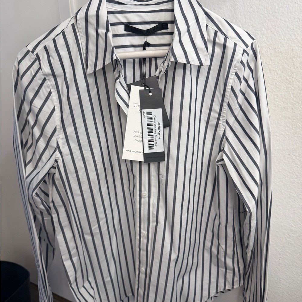 Jenni Kayne Navy and White Striped Shirt